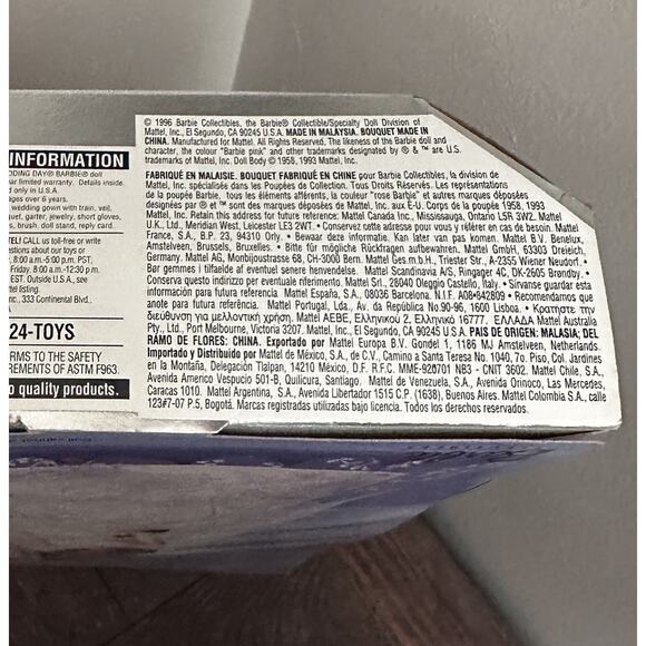 Wedding Day Barbie Doll Collector Edition 1996 Fashion Repro 1961 NIB Red Hair - Picture 13 of 16